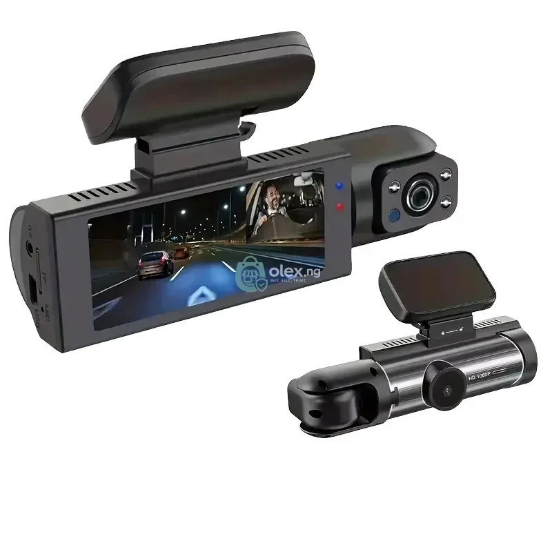 3-Channel 1080P Dash Cam with WiFi | Front, Rear & Interior Car Camera with Infrared Night Vision