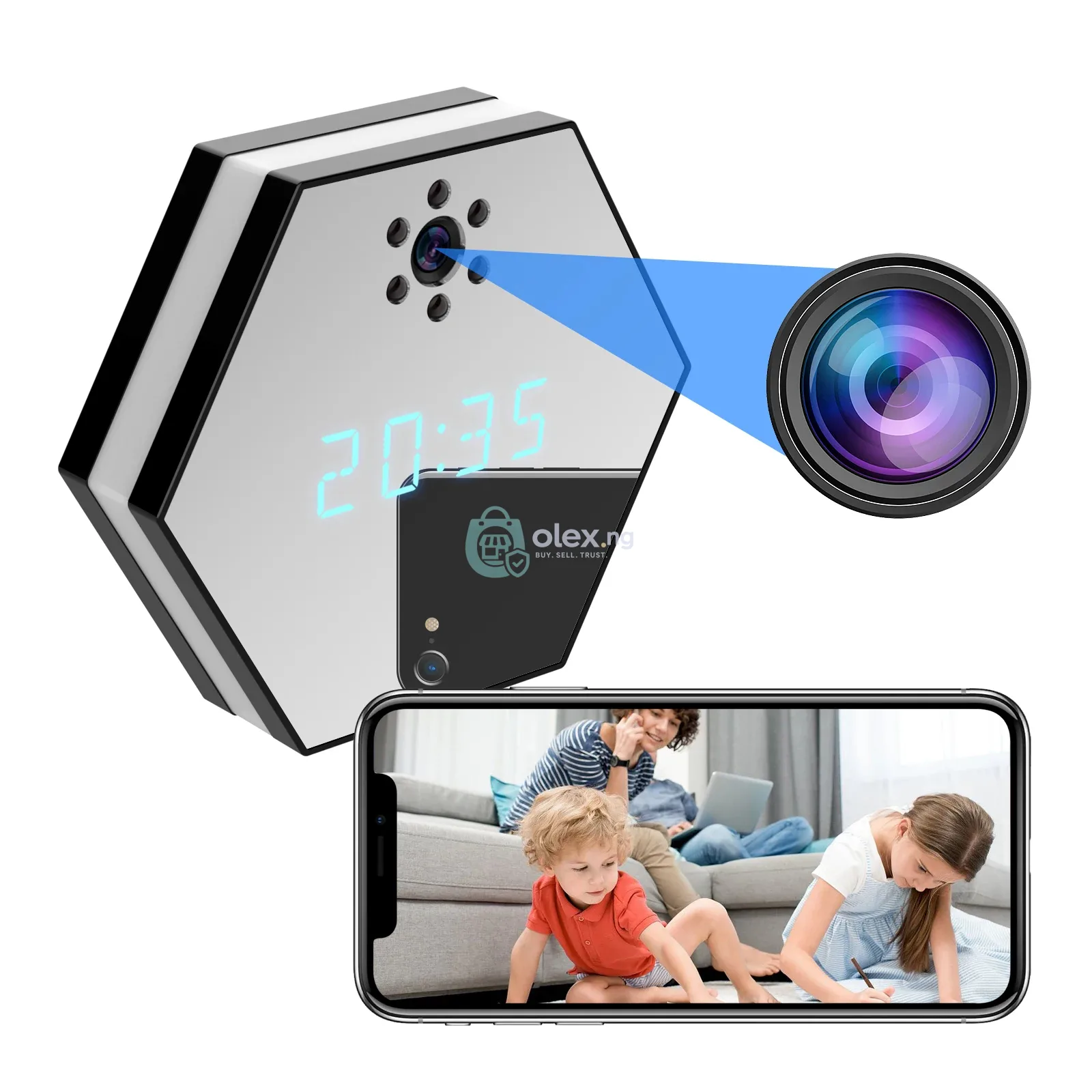4K HD Wi-Fi Clock Camera with Night Vision & Motion Detection
