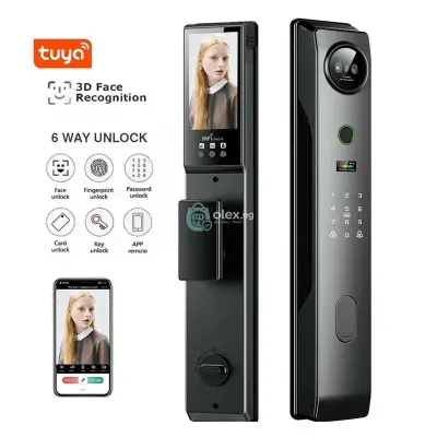 3D Face Recognition Smart Door Lock with Camera | Fully Automatic Biometric Fingerprint & Facial Scan Smart Lock for Home Security