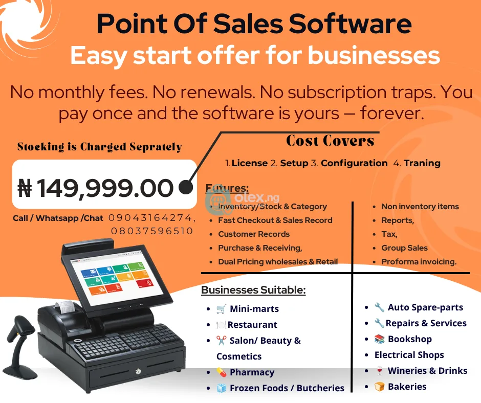 Point of Sales Software (One-Time Payment • Genuine Lifetime License • For all Business Types)