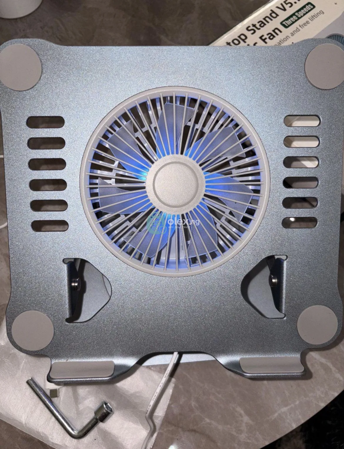 Used Laptop Stand With Cooling Fan And Lef — Clean & Fully Working