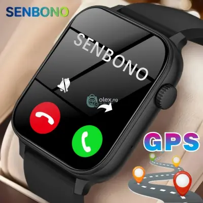 SENBONO TG06 Outdoor Sports Smartwatch GPS Tracking HD TFT Large Screen Long Battery Life AI Voice Answering Calls for Men and Women