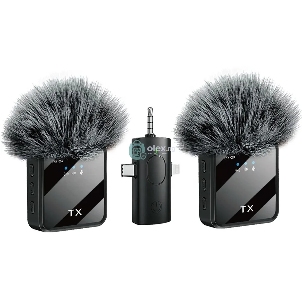 2-Mic Wireless Lavalier Microphone – 3-in-1 Vlog Mic