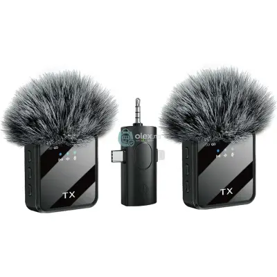 2-Mic Wireless Lavalier Microphone – 3-in-1 Vlog Mic