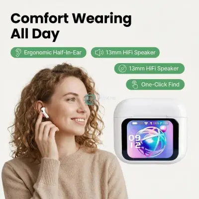 Multifunctional Touch Screen Wireless Earbuds – Noise Cancelling