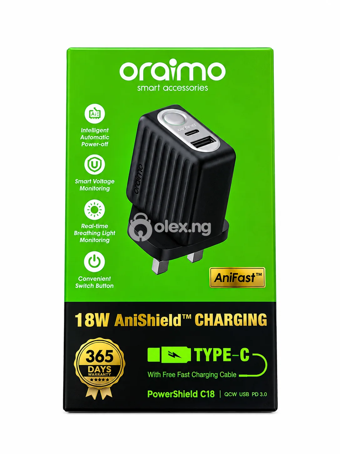 Oraimo 18W Type C Charger 