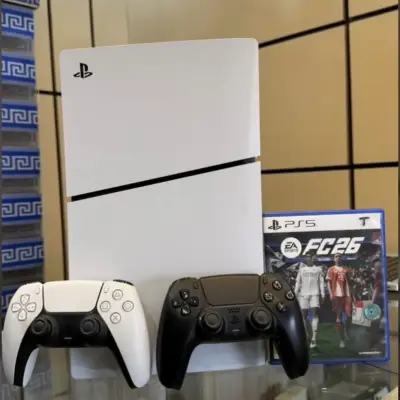 PlayStation 5 Slim 2 Pads 2 Cds FC26 White Great Deal — Great Deal