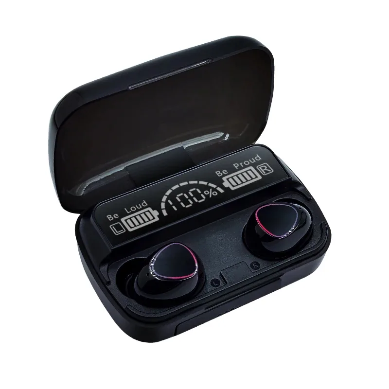 M10 TWS Wireless Earbuds – LED Display & Powerbank