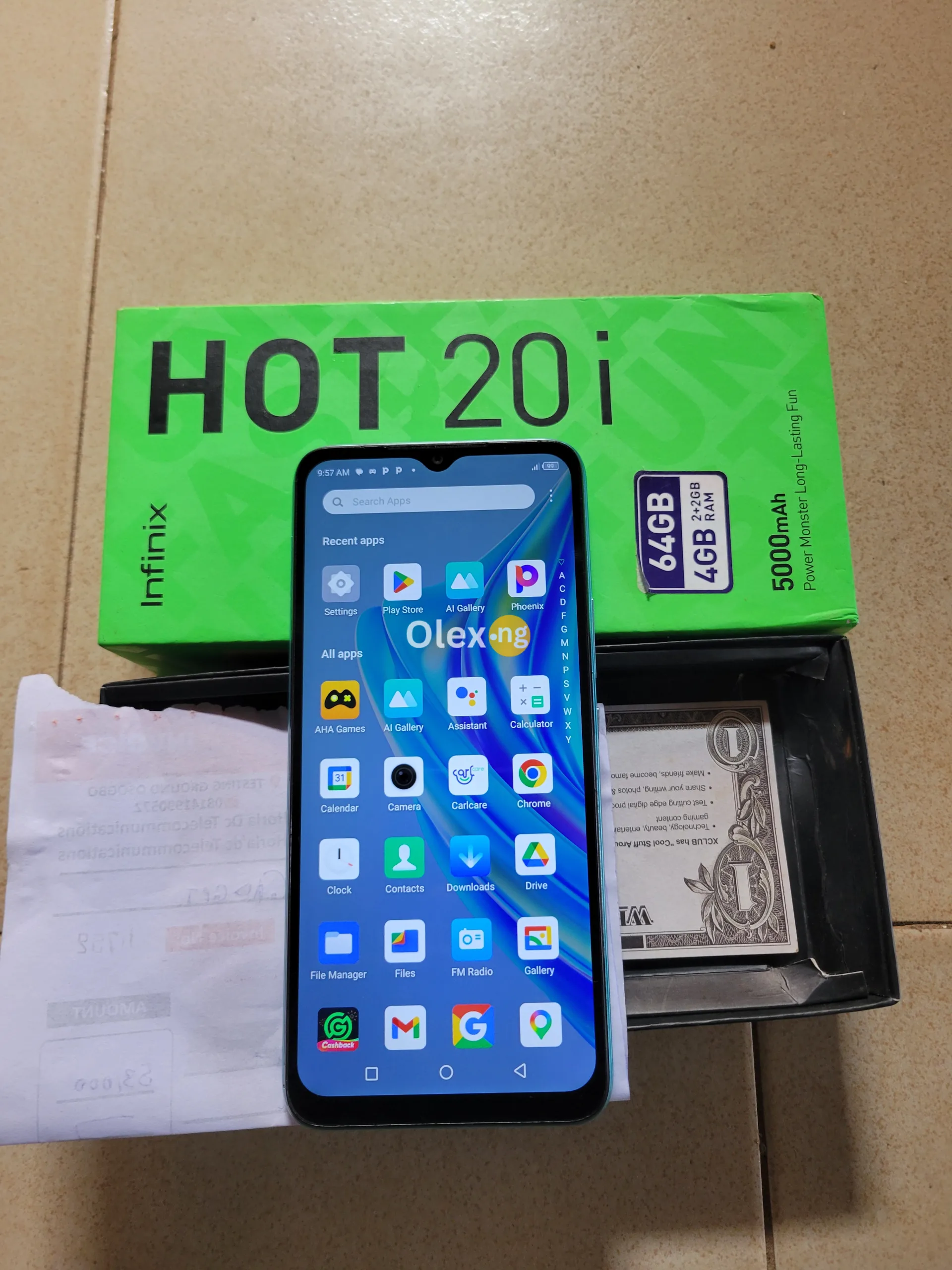 Infinix Hot 20i 4Gb RAM by 64Gb ROM with 5000mAh 
