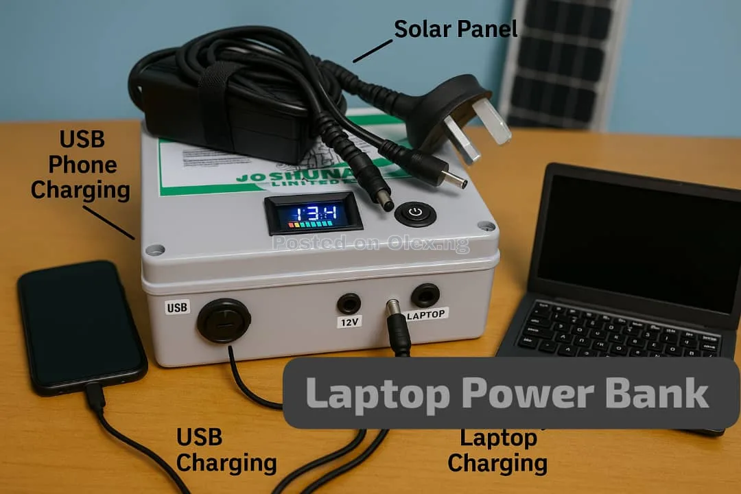 Portable 80,000mAH Laptop Powerbank that Power Laptops for More than 10hrs Daily. Charge with Solar, NEPA or Generator.