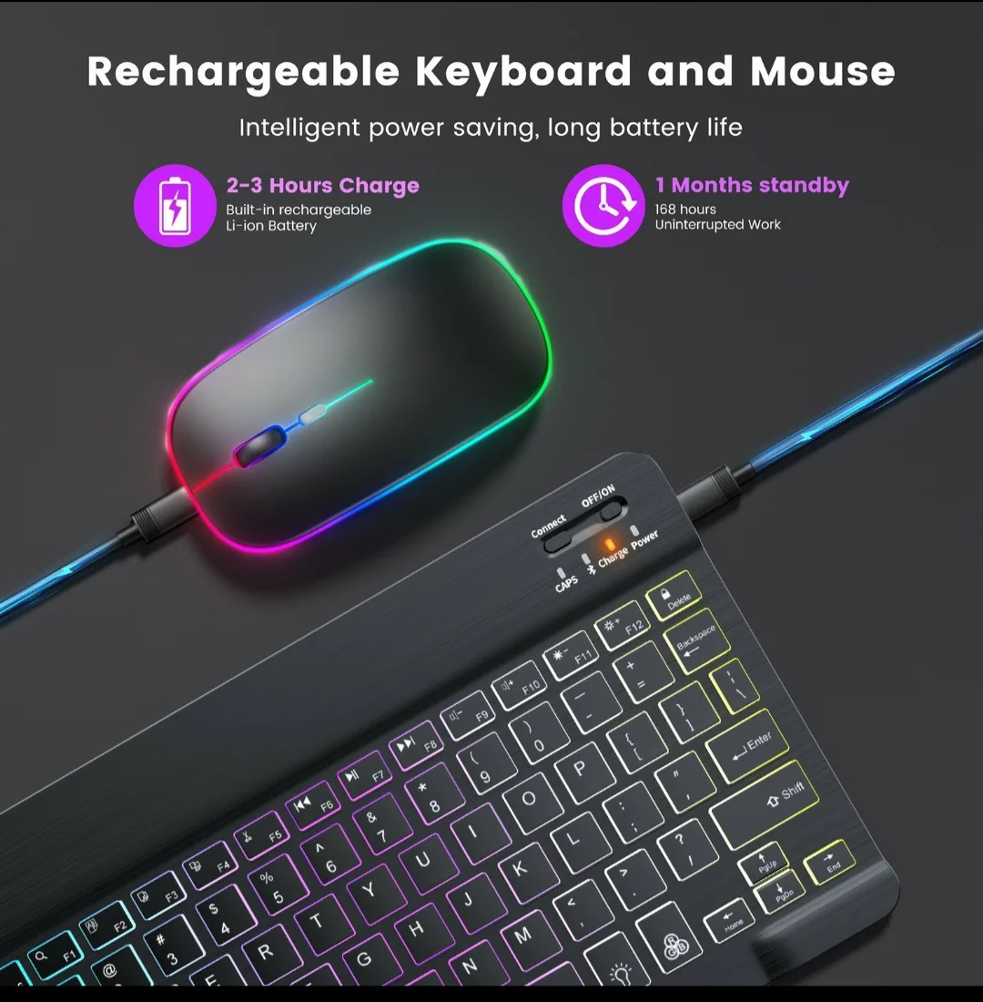 Wireless keyboard and mouse (RGB backlight)
