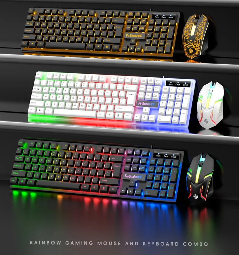 Wired keyboard and mouse (RGB light)