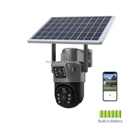 2 Lens Solar CCTV camera 