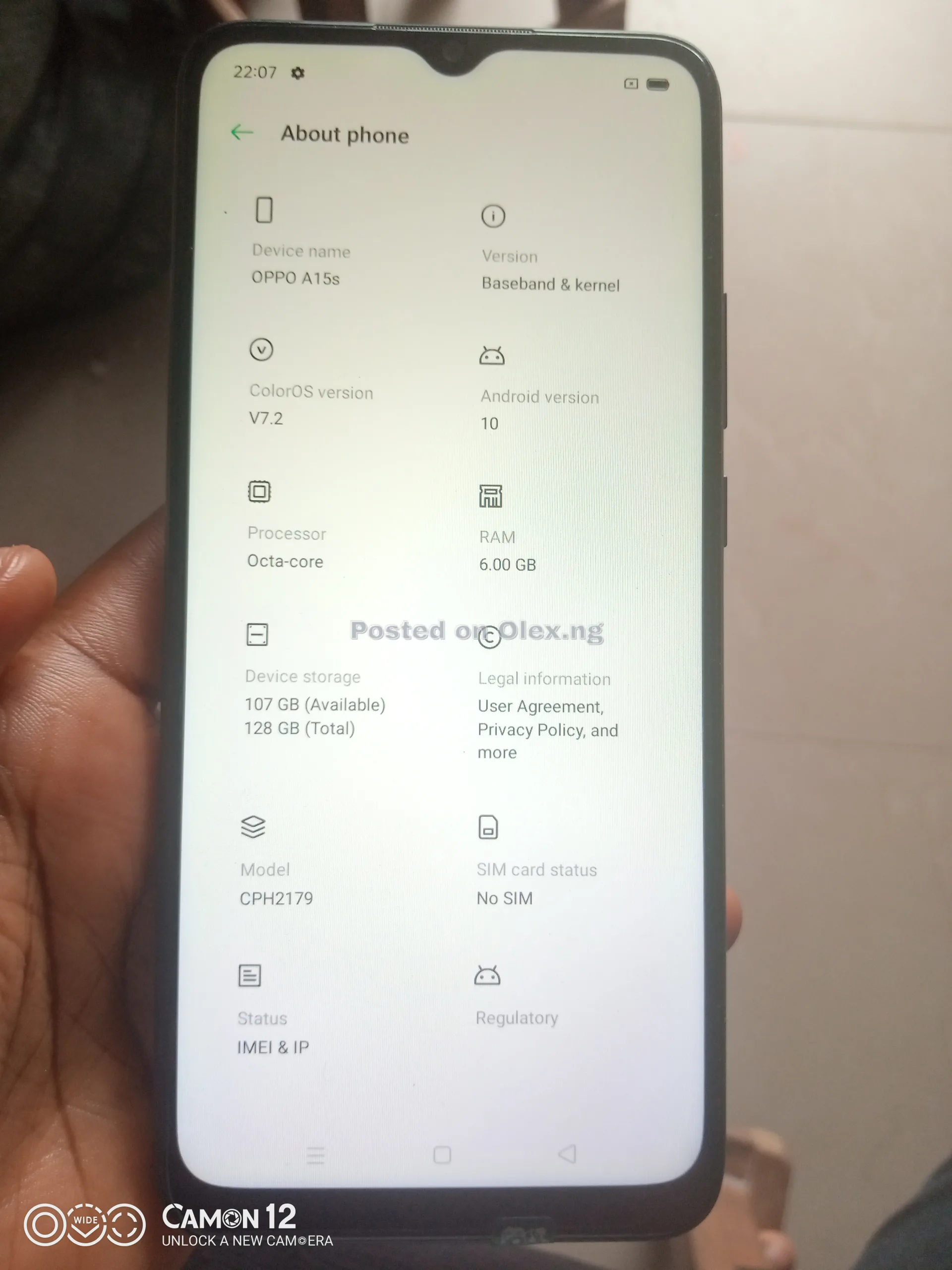 Uk-Used Oppo A15s 6GB RAM 128ROM