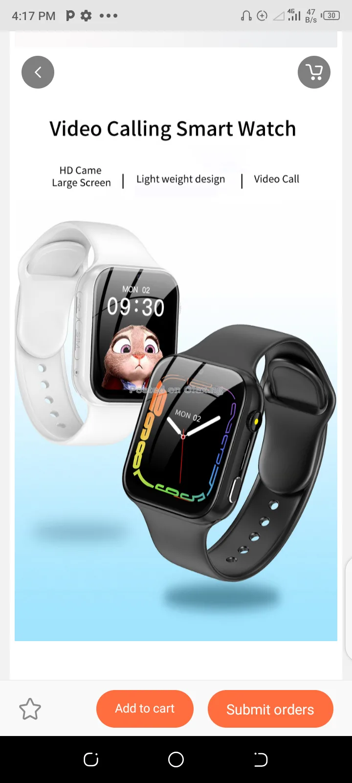 Smart watch with sim for video call
