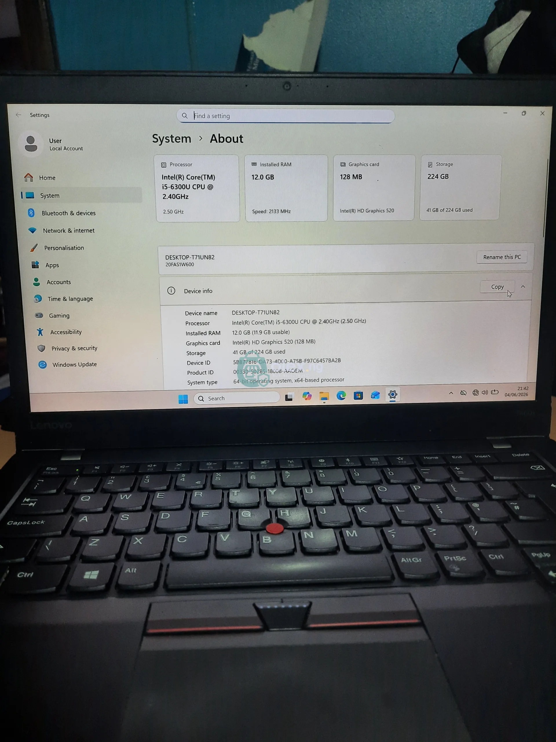 Lenovo thinkpad T460s 
