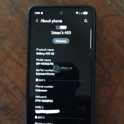 Samsung galaxy A53, 5G 2 sim card