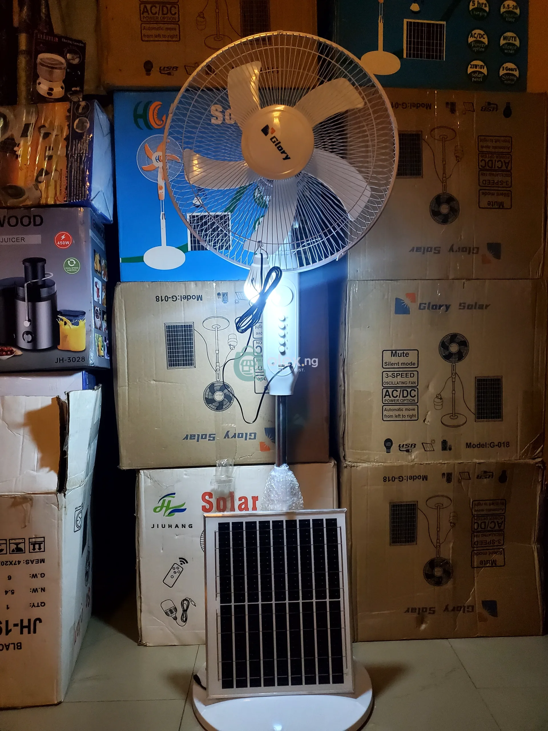 Glory solar rechargeable fan 